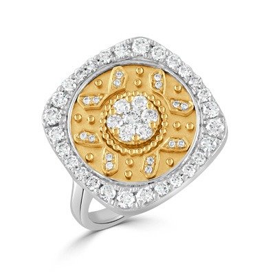 Diamond Byzantine Two-Tone Ring