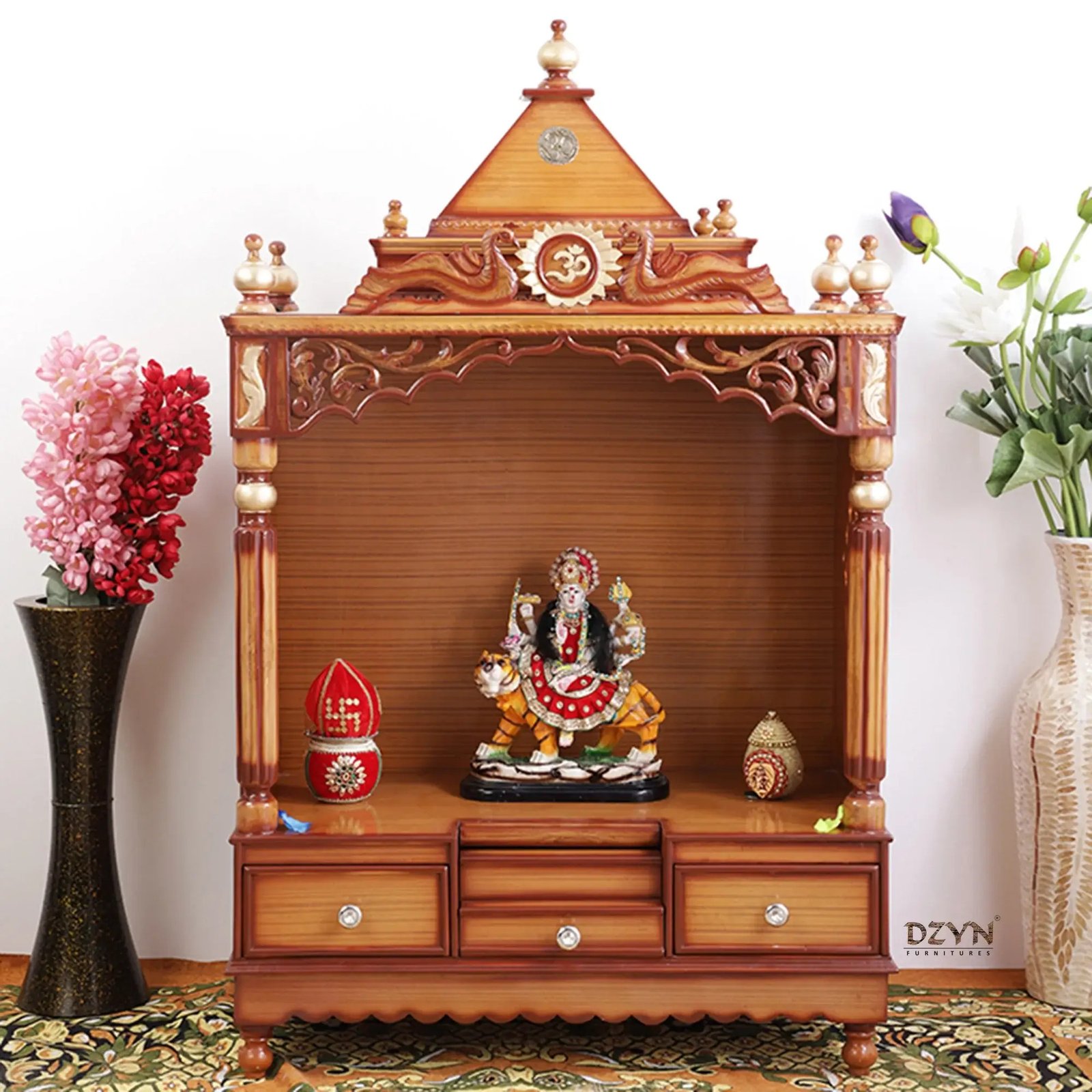 Antarusya Large Floor Rested Pooja Mandir without Door