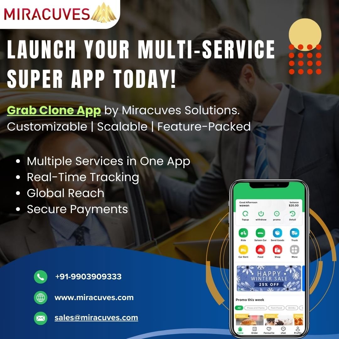 Unlock the Power of a Multi-Service Platform with Grab Clone App – Miracuves Solutions!