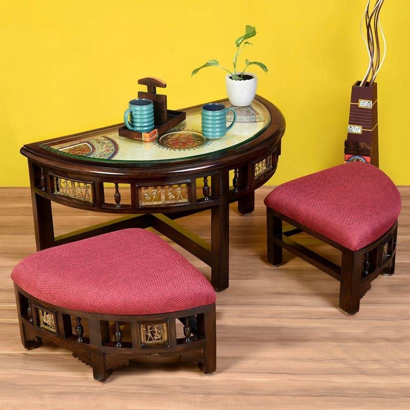 Celebrate Diwali with Elegant Wooden Coffee Table Sets – Shop Today!