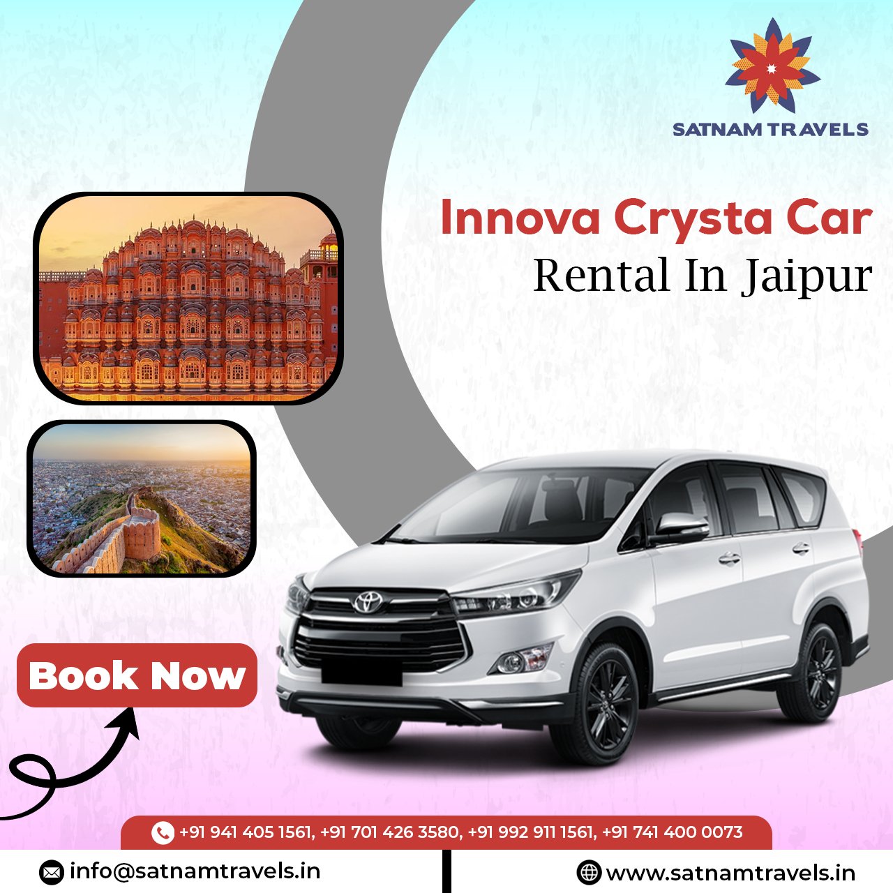 Innova Crysta Car Rental  Jaipur