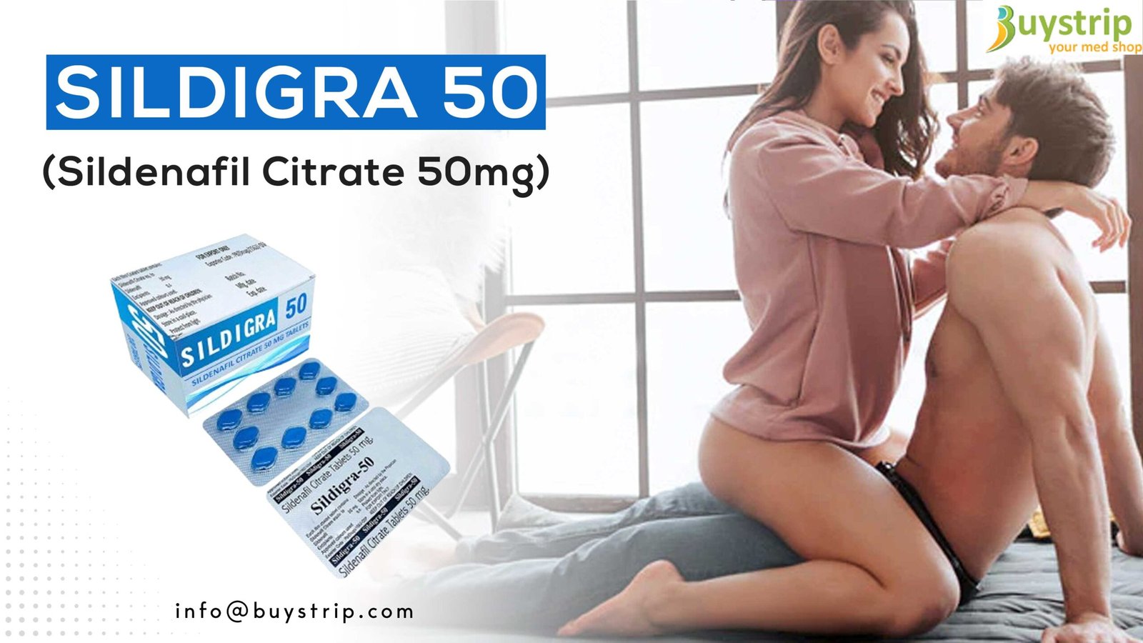 Purchase Online Sildigra 50 (Sildenafil Citrate 50mg) Next day delivery