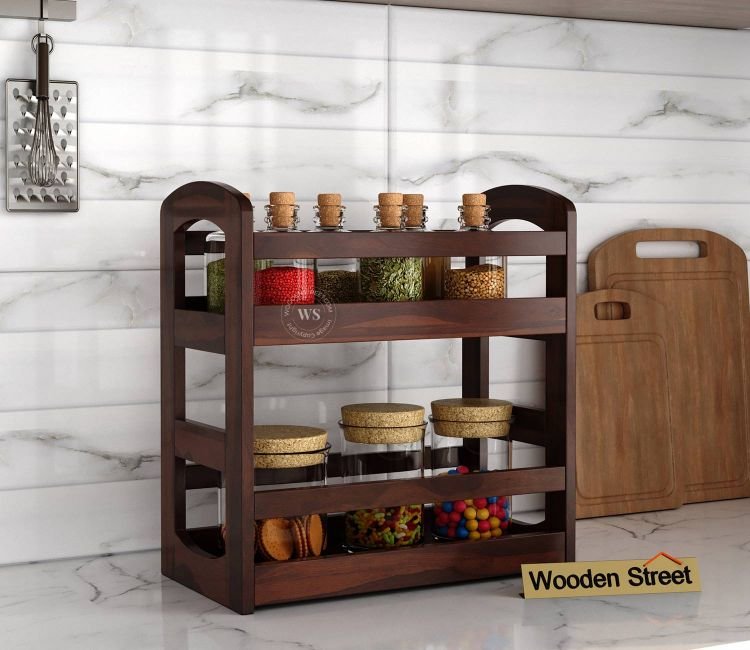 Stylish Wooden Kitchen Rack: Perfect Storage for Your Kitchen