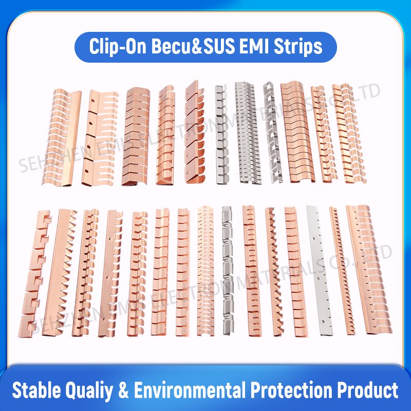 EMI Becu  Spring Clip-on Perpendicular Grounding Strip EMI  Communication Shielding Strips