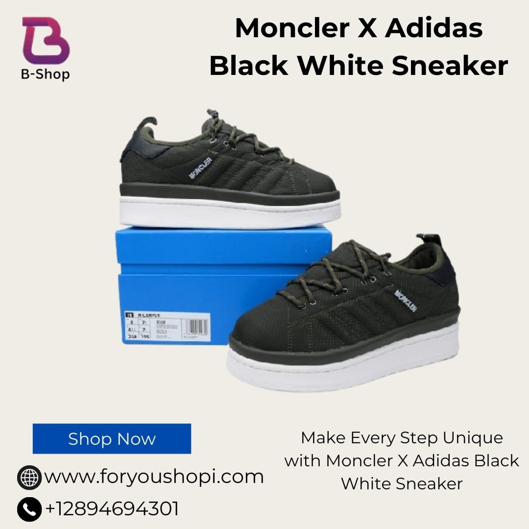 Buy Online Monclear X Adidas Black White Sneaker