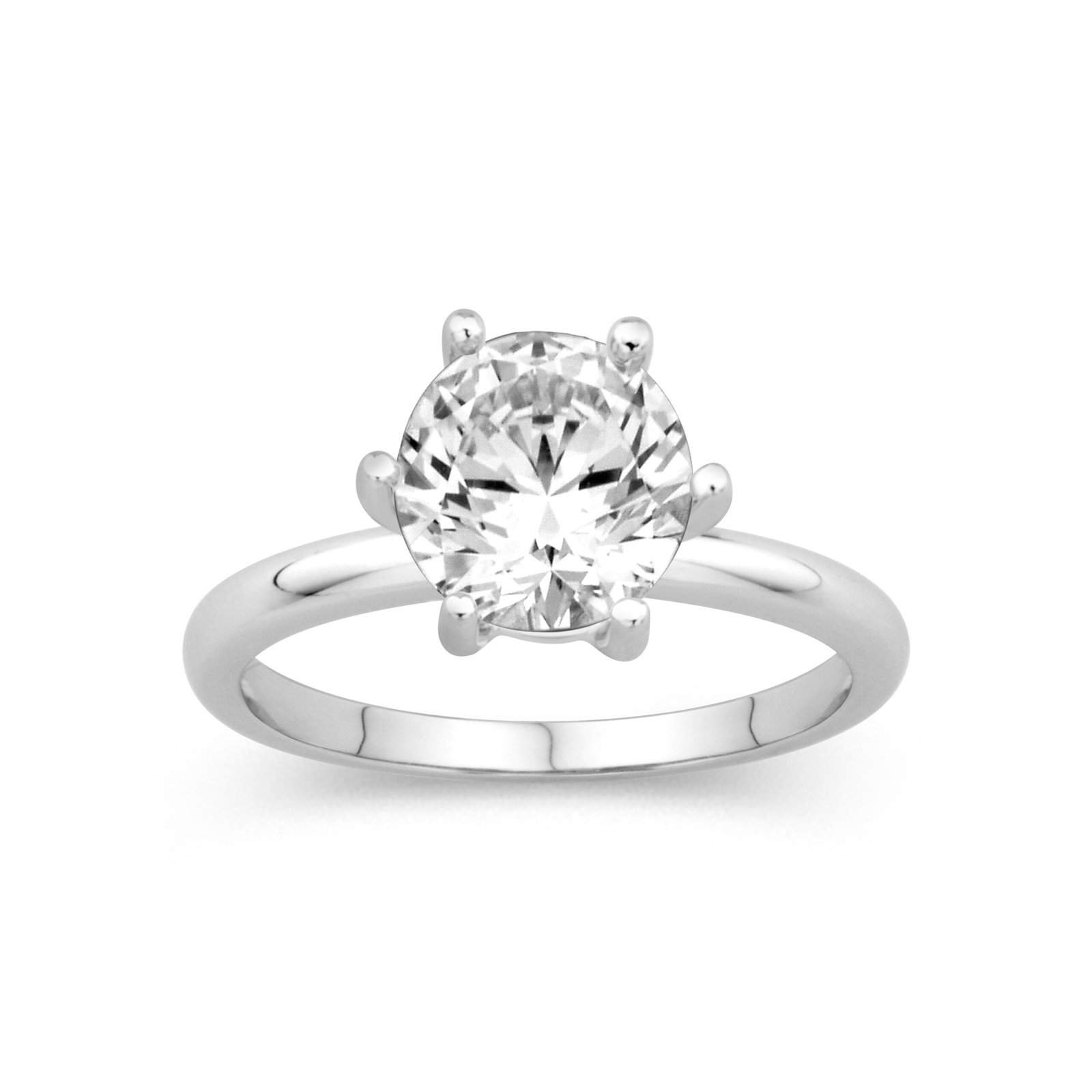 14K White Gold Solitaire Mounting Cz Center