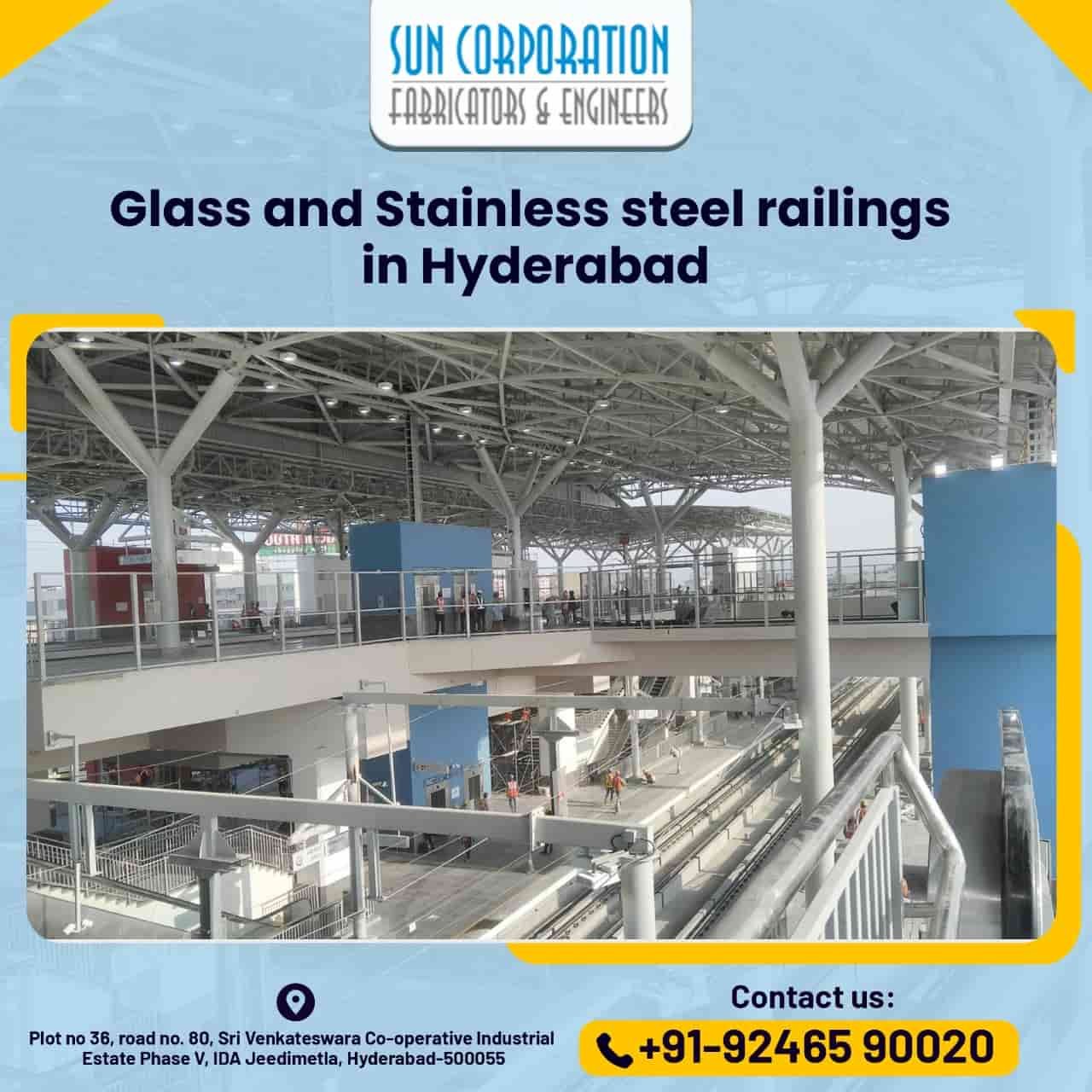 Sun Corporation -Best Stainless Steel Railing manufacturers in hyderabad | Steel railing and glass railing hyderabad