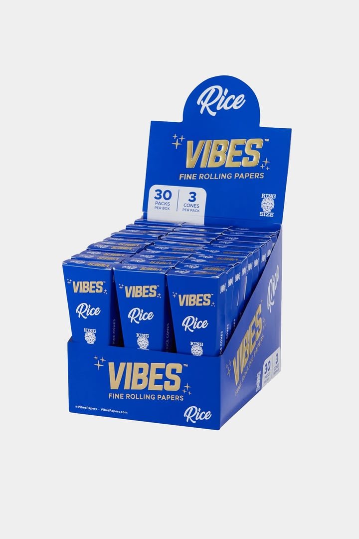 VIBES – Fine Rolling Papers | King Size | 30pack per box |3cones/pack