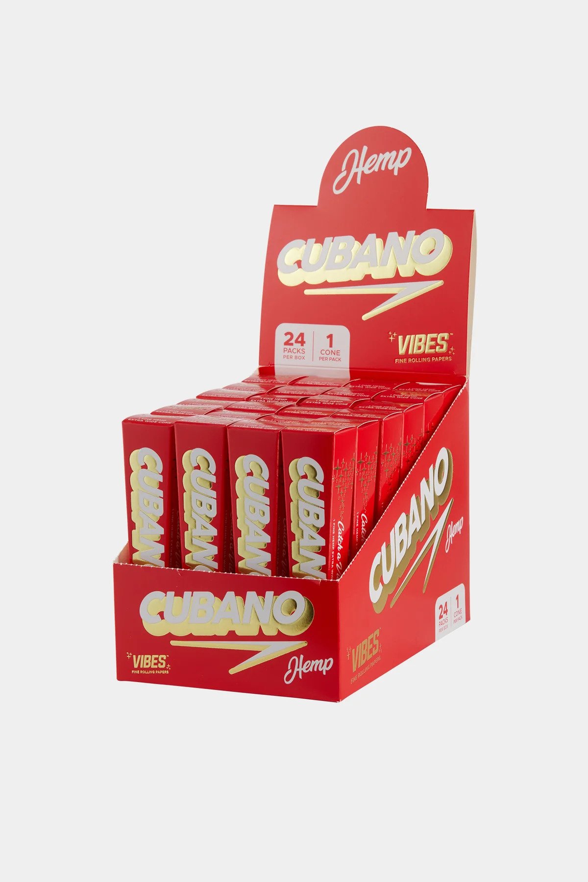 CUBANO – Vibes Fine Rolling Paper | 1 1/4 |24packs per box | 1cone/pack |