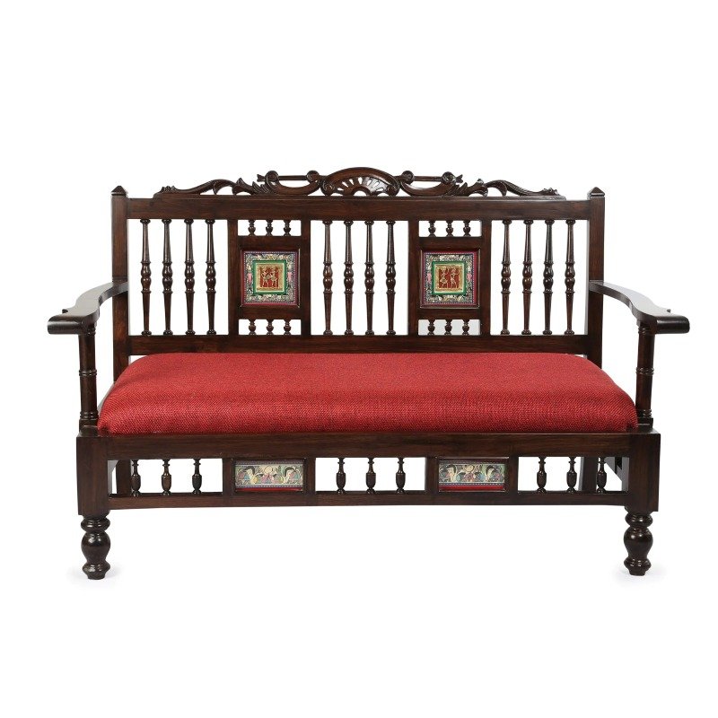 Luxurious Teak Wood 2-Seater Sofa – Buy Now Online