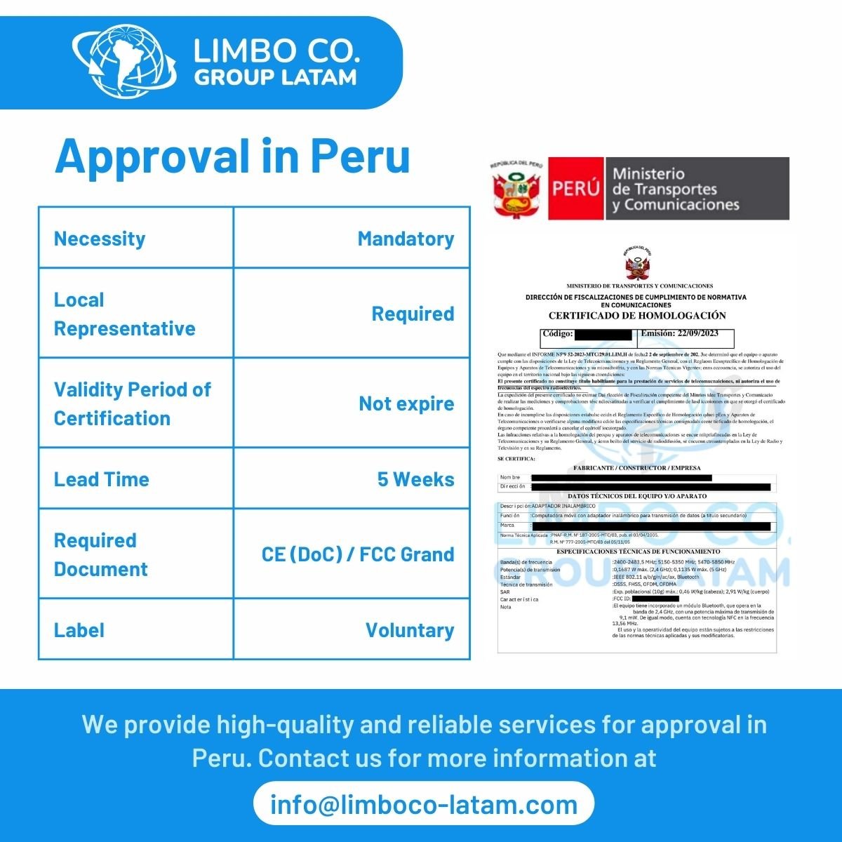 Approval in Peru