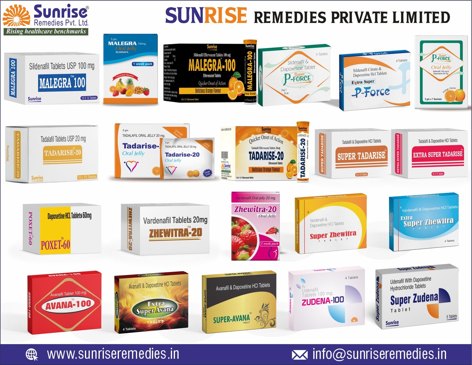 ED Products | PE Products | Pharma Products at Sunrise Remedies