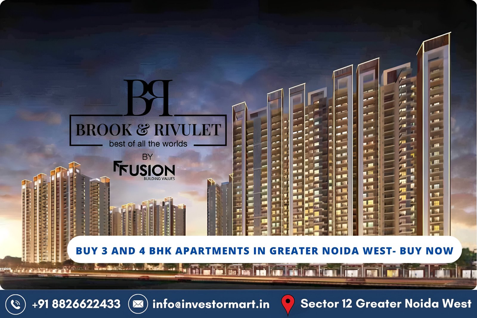 Fusion The Rivulet 3/4 BHK Apartment Price in Greater Noida