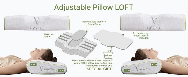 amazon. com %50 off Vaverto Orthopedic Cervical Pillow