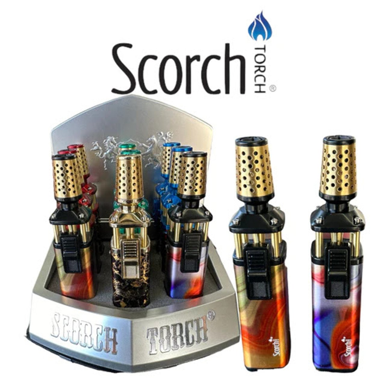 Scorch Torch – Standing pencil design with hold button | Printed design | 9pc/Box |BOX