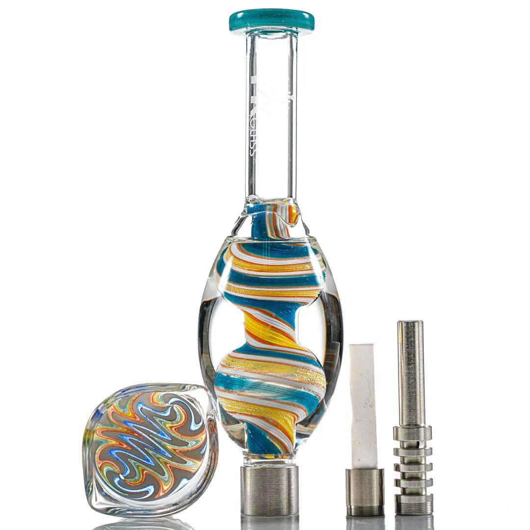 Vibrant Glass Beaker Nectar Collector | Ceramic Tip Screw On | Dish Bowl | NC2047