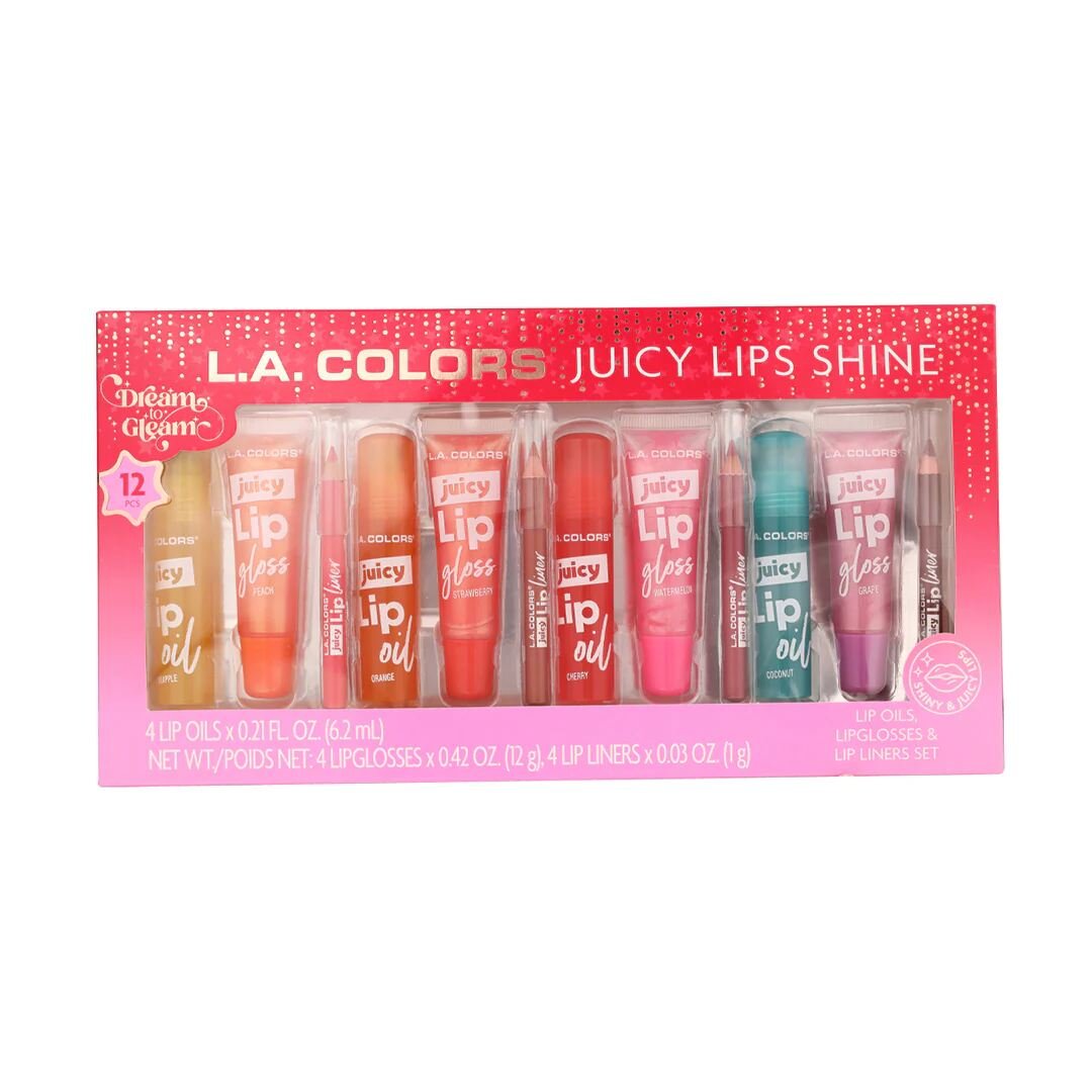 Buy L.A. Colors 12 Pcs Juicy Lips Set – Juicy Lips Shine – HOK Makeup