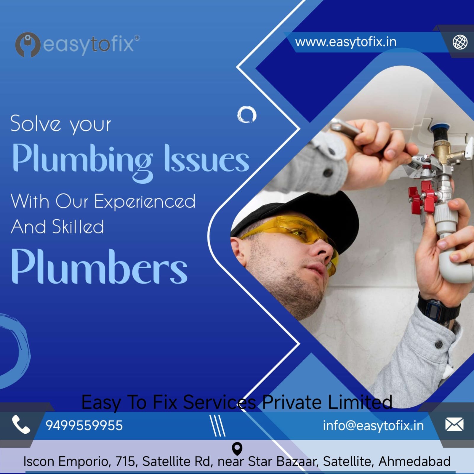 Book Industrial Plumbing Services in Ahmedabad | 9499559955