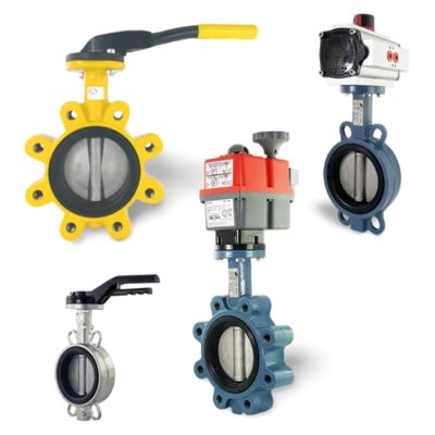 Butterfly valve in pipework