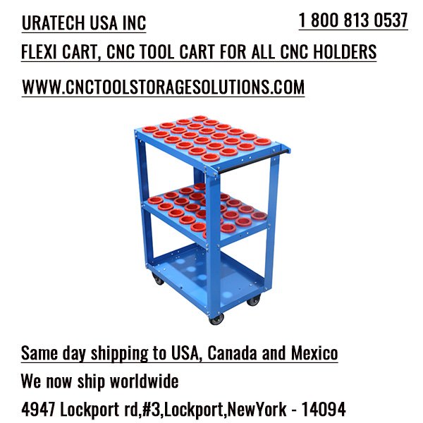 Uratech USA Inc. Flexi Cart CNC Tool Cart – A Versatile Storage Solution for CNC Holders