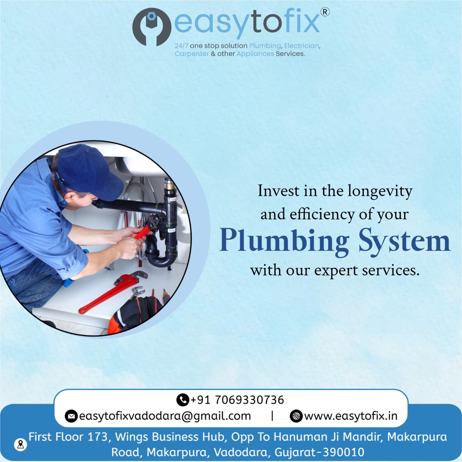 Online Plumbing Services in Vadodara | 7069330736