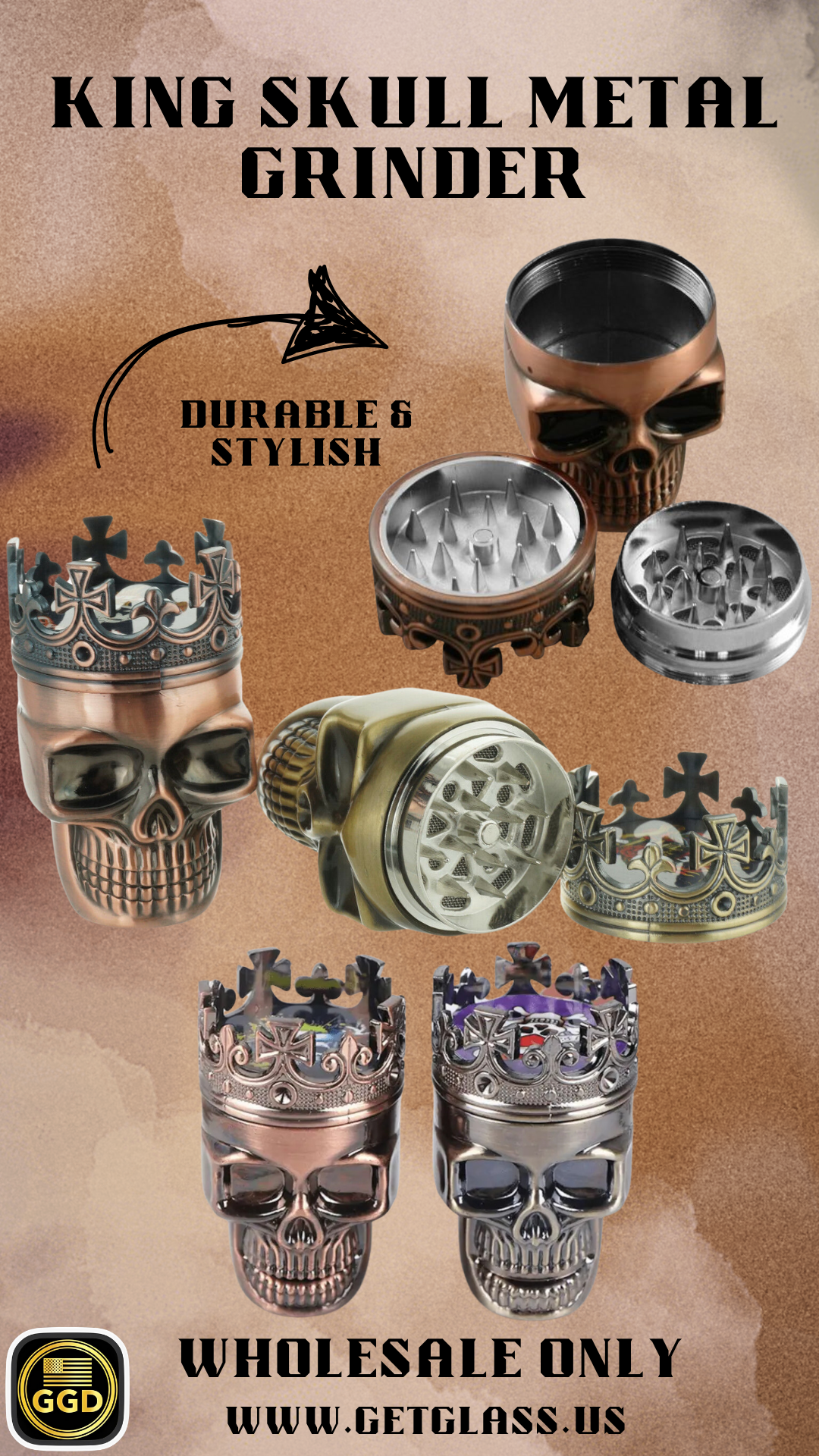 King Skull Metal Grinder – Durable & Stylish for Smooth Grinding