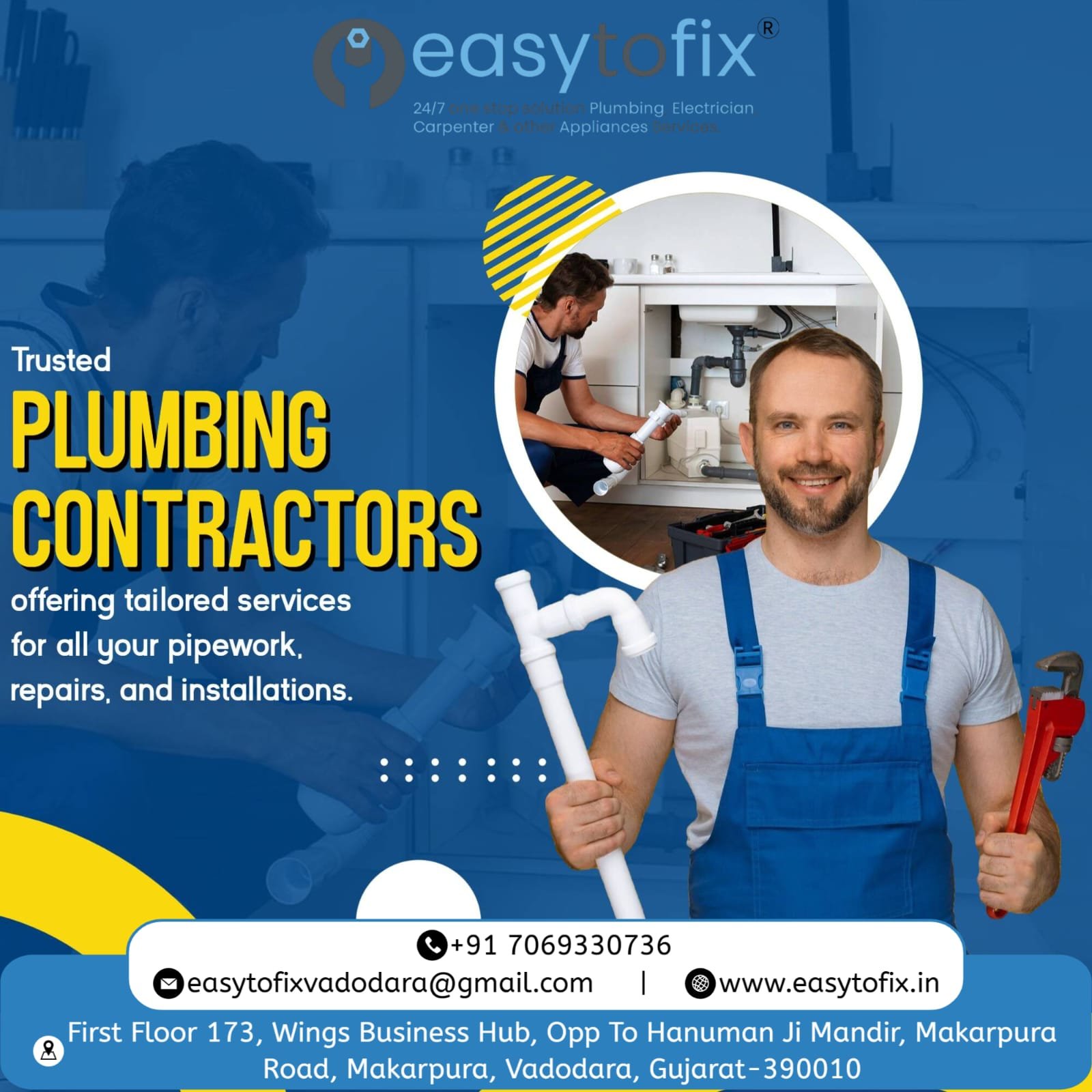 Vadodara's No.1 Plumbing Contractors – 7069330736