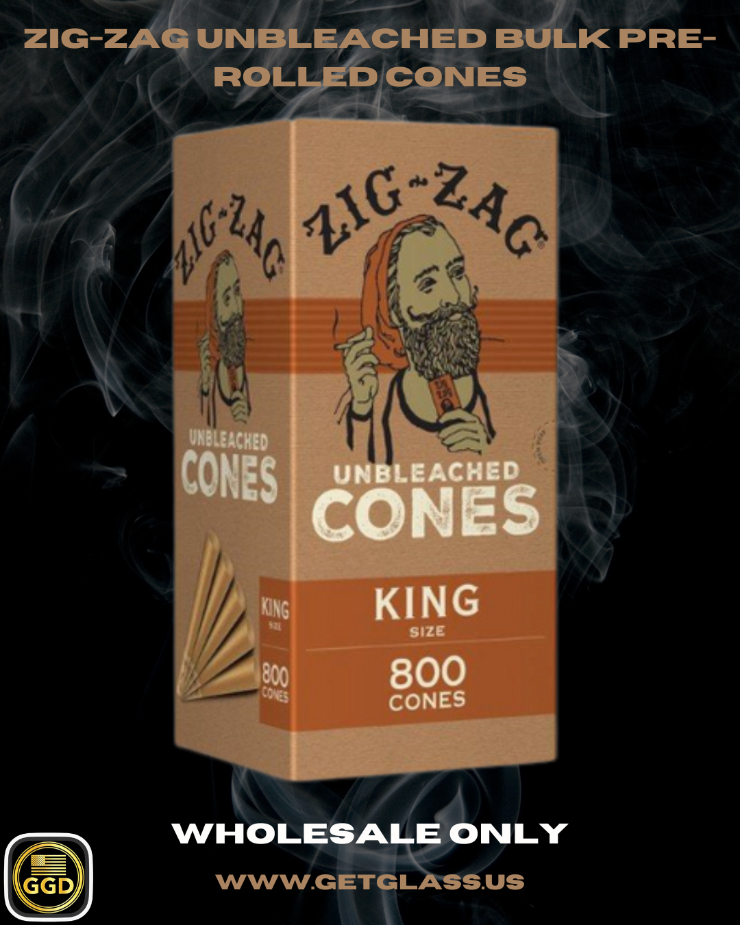 Zig-Zag Unbleached Bulk Pre-Rolled Cones | King Size | 800 Cones