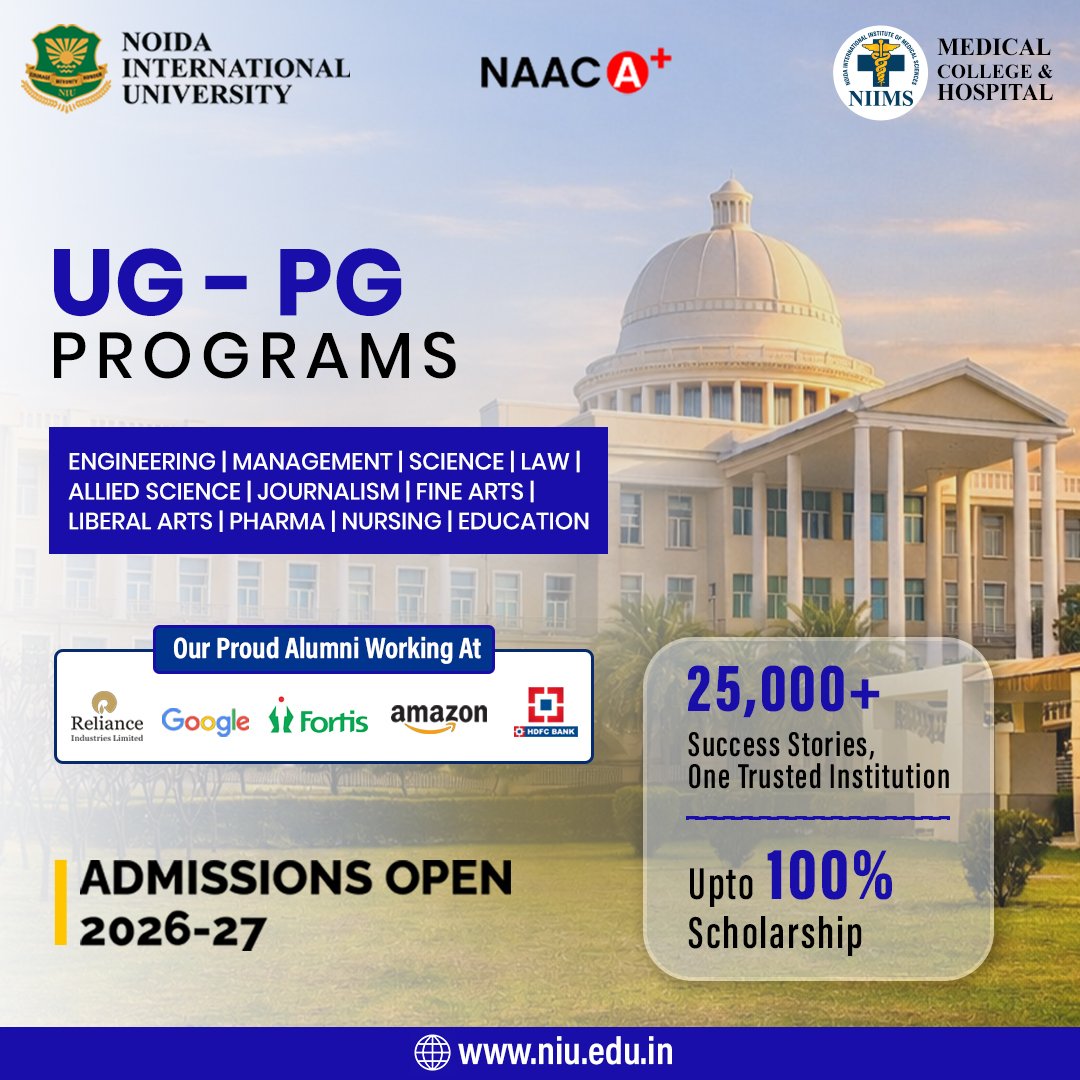UG, PG & Ph.D. Admissions 2026 | Noida International University