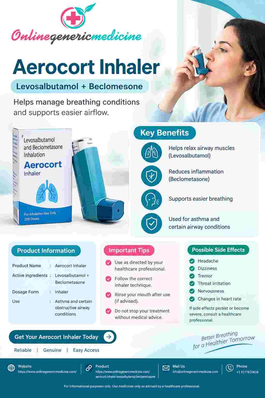 Aerocort Inhaler – Levosalbutamol and Beclometasone