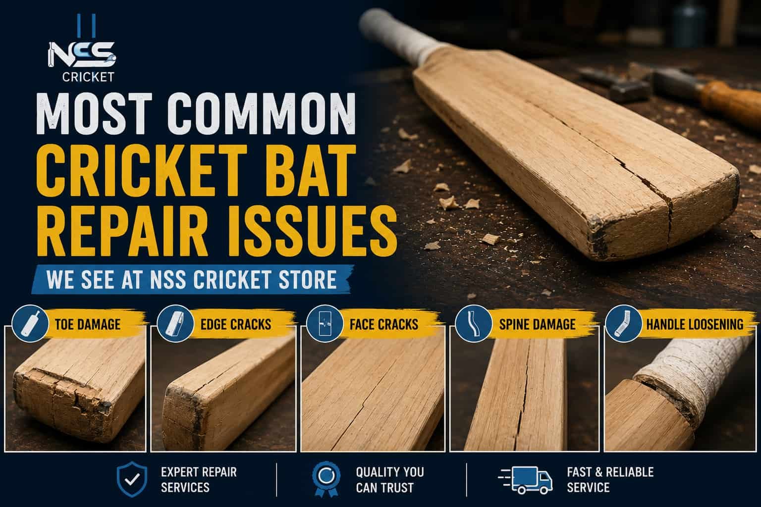 Cricket Bat Repair Service in Zirakpur | NSS Cricket Store