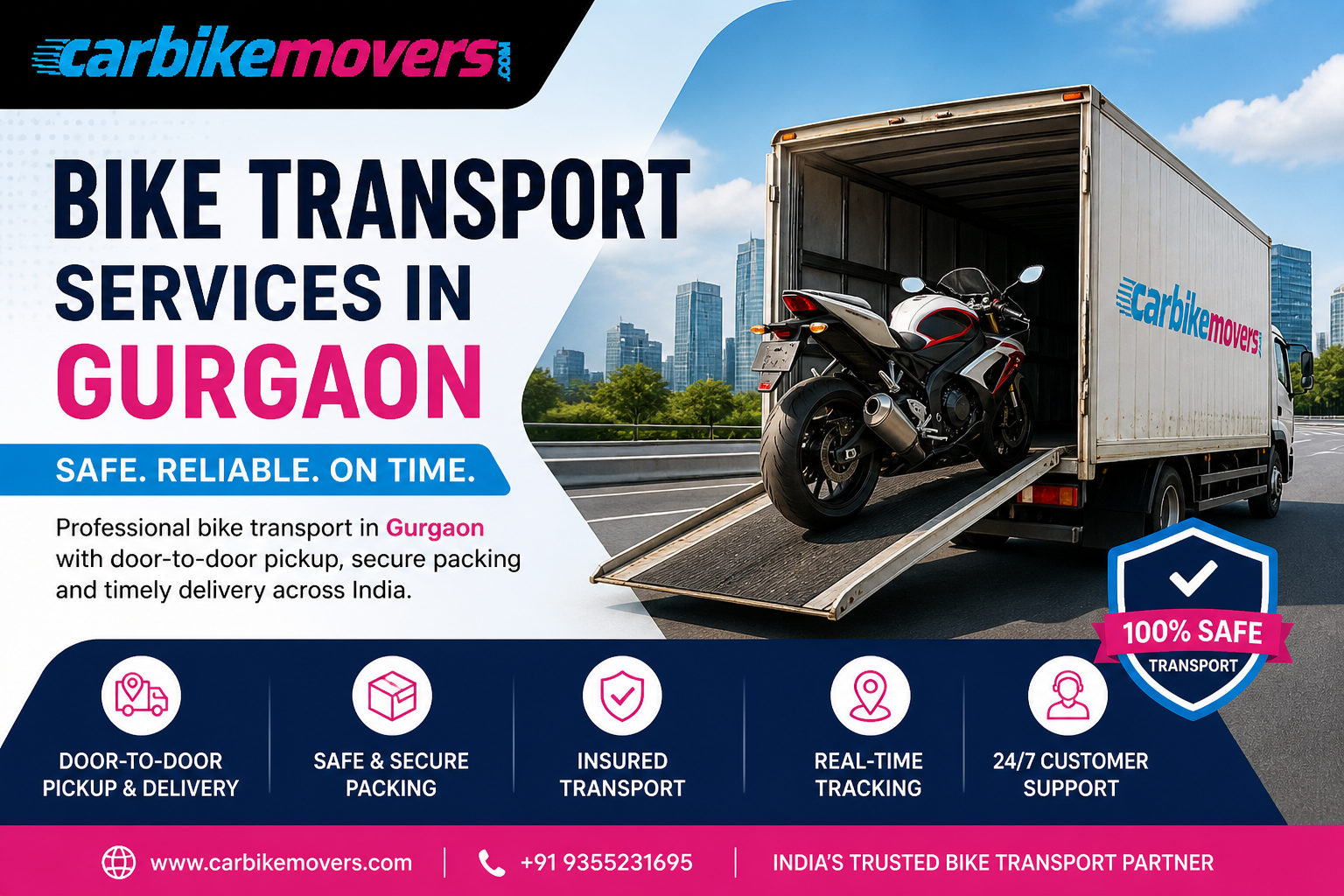 Reliable Bike Transport Services in Gurgaon for Safe Delivery