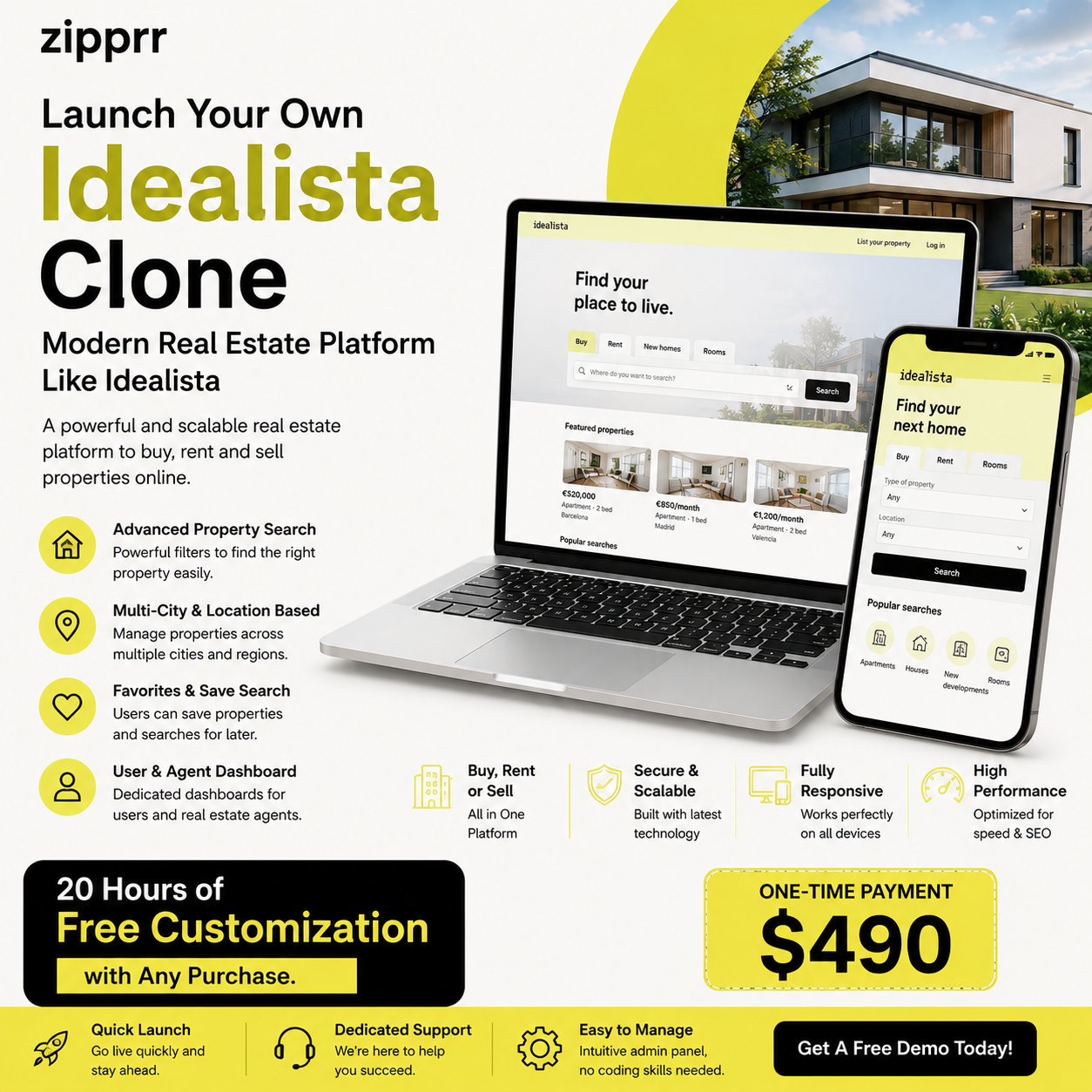 How to Launch an Idealista-Style Portal With Zipprr for $490?