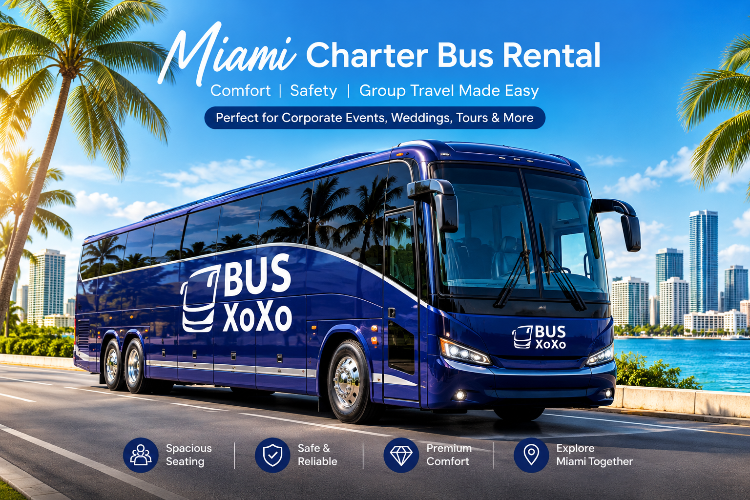 Miami Charter Bus Rental Affordable and Luxury Group Transportation BusXOXO