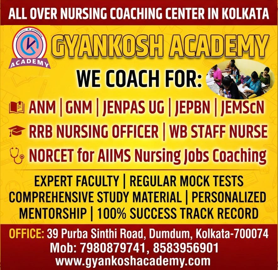 ANM GNM JENPAS-UG JEPBN AIIMS Nursing Coaching Center in Kolkata