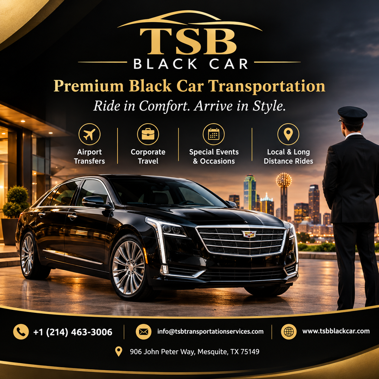 Executive Car Service Dallas TX – Corporate Chauffeur by TSB Transportation